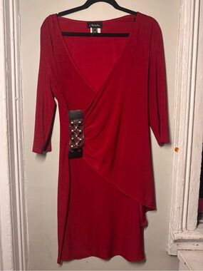 Vintage Nueva Wrap Dress Chain Buckle Detail Y2K Statement Sz 10